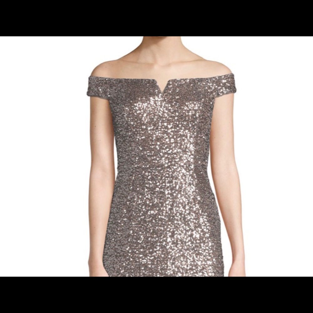 Aidan Mattox Sequin Off the Shoulder Gown NWT